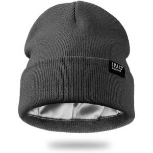 Imported Elastic Cotton Knitted  Cuffed Satin Lined Winter Beanie Hat